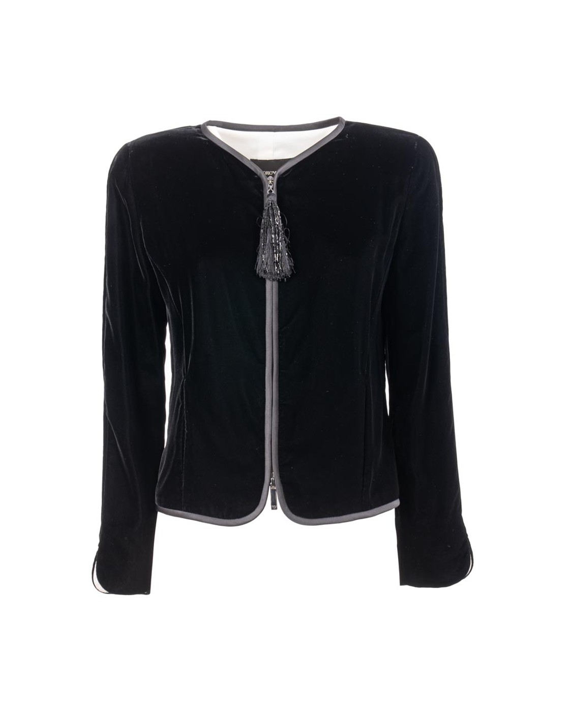 shop EMPORIO ARMANI  Giacca: Emporio Armani giacca in velluto con zip.
Chiusura con zip.
Nappina con perline.
Profili in satin.
Maniche lunghe.
Fodera in raso.
Composizione: 65% viscosa, 35% cupro; fodera: 100% poliestere
Made in Romania.. EW001468 AF10208-UC001 number 8583287